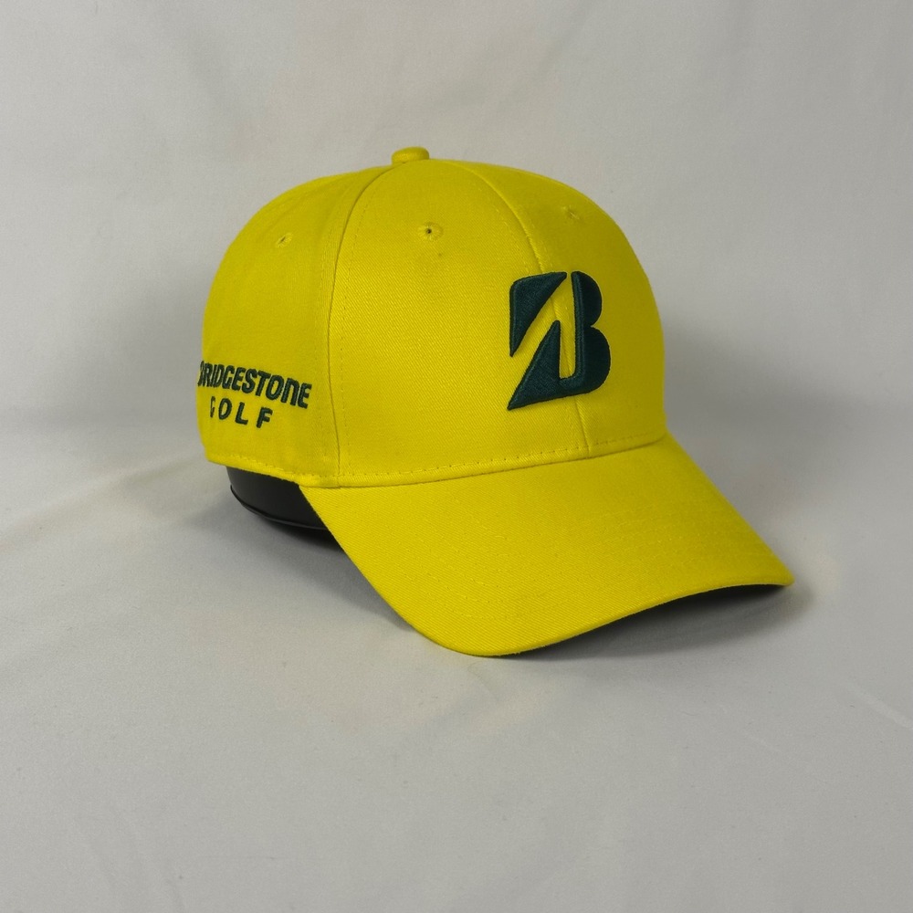 Bridgestone Golf Hat Men OSFA Yellow Embroidered Logo Strapback Cap